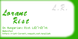 lorant rist business card